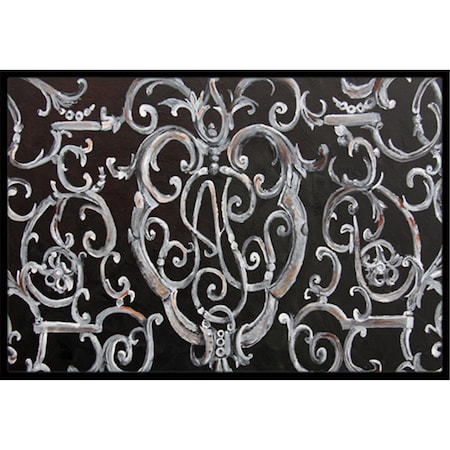 Carolines Treasures Ironwork Fence Indoor and Outdoor Mat- 24 x 36 in. 8927JMAT
